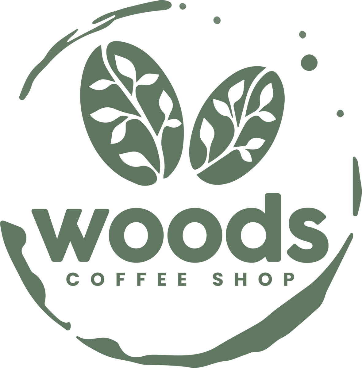 Woods Coffee Shop bean logo
